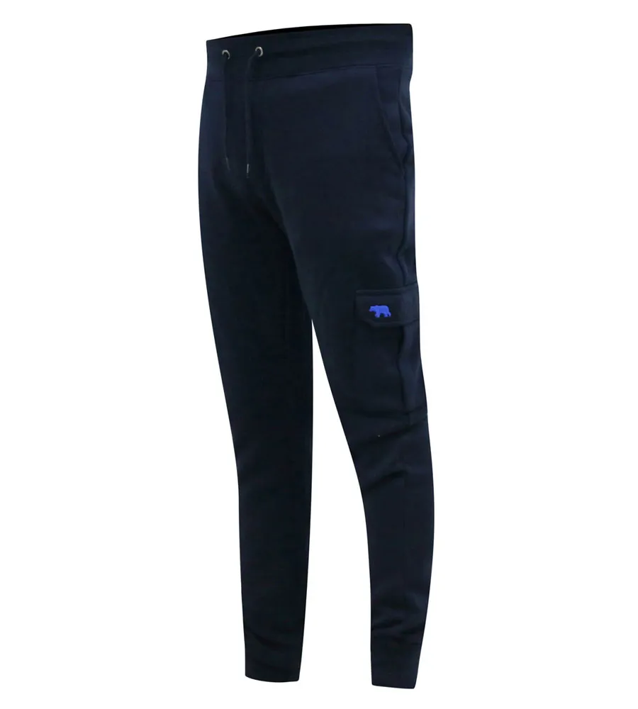 D555 Men's Navy Joggers with Cargo Pocket and Ribbed Cuffs (TILDEN 1)